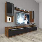 Decoraktiv Eko 5200TA Mdf Ceviz Siyah Tv Sehpa Ünitesi