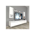Decoraktiv Eko 5200TA Mdf Krom Ayaklı 200x40x48 cm Beyaz Antrasit Tv Ünitesi