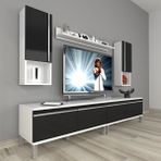 Decoraktiv Eko 5200TA Mdf Krom Ayaklı 200x40x48 cm Beyaz Siyah Tv Ünitesi