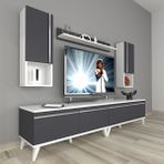 Decoraktiv Eko 5200TA Mdf Retro Beyaz Antrasit Tv Sehpa Ünitesi