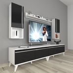 Decoraktiv Eko 5200TA Mdf Rustik 200x40x50 cm Beyaz Siyah Tv Ünitesi