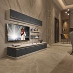 Decoraktiv EKO 5B Mdf Std Beyaz Antrasit Tv Ünitesi