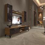Decoraktiv EKO 5D Mdf Dvd Pera Siyah Mermer Silver Tv Ünitesi