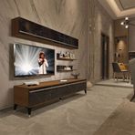 Decoraktiv EKO 5D Mdf Std Beyaz Pera Silver Tv Ünitesi