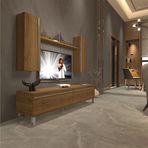 Decoraktiv EKO 5D Mdf Std Naturel Pera Krom Ayaklı Tv Ünitesi
