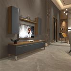 Decoraktiv EKO 5D Mdf Std Pera Antrasit Krom Ayaklı Tv Ünitesi