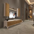 Decoraktiv EKO 5D Mdf Std Pera Beyaz Gold Tv Ünitesi