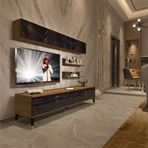 Decoraktiv EKO 5D Mdf Std Pera Siyah Mermer Gold Tv Ünitesi