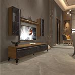 Decoraktiv EKO 5D Mdf Std Pera Siyah Mermer Silver Tv Ünitesi