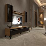 Decoraktiv EKO 5D Mdf Std Pera Siyah Silver Tv Ünitesi