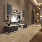 Decoraktiv EKO 5DAB Mdf Dvd Beyaz Antrasit Tv Ünitesi