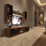 Decoraktiv EKO 5DAB Mdf Dvd Ceviz Siyah Tv Ünitesi