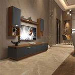Decoraktiv EKO 5DAB Mdf Std Ceviz Antrasit Tv Ünitesi