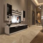 Decoraktiv EKO 5DAB Slm Std Beyaz Siyah Tv Ünitesi