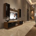 Decoraktiv EKO 5DB Mdf Dvd Ceviz Siyah Tv Ünitesi
