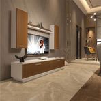 Decoraktiv EKO 5DB Slm Dvd Beyaz Ceviz Tv Ünitesi
