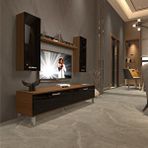Decoraktiv EKO 5DB Slm Std Ceviz Beyaz Tv Ünitesi