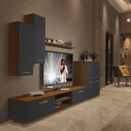 Decoraktiv Eko 6 Mdf Dvd Ceviz Antrasit Tv Sehpa Ünitesi