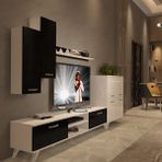 Decoraktiv Eko 6 Mdf Dvd Retro Beyaz Siyah Tv Sehpa Ünitesi