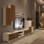 Decoraktiv Eko 6 Mdf Dvd Silver Beyaz Ceviz Tv Sehpa Ünitesi