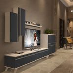 Decoraktiv Eko 6 Mdf Std Retro Beyaz Antrasit Tv Sehpa Ünitesi