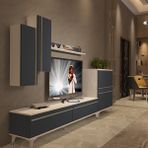 Decoraktiv Eko 6 Mdf Std Silver Beyaz Antrasit Tv Sehpa Ünitesi