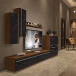 Decoraktiv Eko 6 Mdf Std Tv Ünitesi Tv Sehpası - Ceviz Siyah Mermer - Ceviz - Siyah Mermer