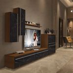 Decoraktiv Eko 6 Mdf Std Tv Ünitesi Tv Sehpası - Ceviz Siyah Mermer