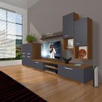 Decoraktiv Eko 6DA Mdf Dvd Ceviz Antrasit Tv Sehpa Ünitesi