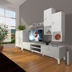 Decoraktiv Eko 6DA Mdf Dvd Gold Parlak Beyaz Tv Sehpa Ünitesi