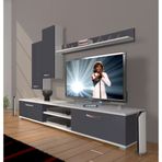 Decoraktiv Eko 7 MDF DVD Ceviz Siyah Tv Ünitesi