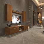 Decoraktiv Eko 7 MDF DVD Krom Ayaklı Naturel Ceviz Tv Ünitesi