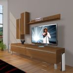 Decoraktiv Eko 7 MDF STD Krom Ayaklı Naturel Ceviz Tv Ünitesi
