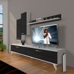 Decoraktiv Eko 7 SLM STD Retro Beyaz Siyah Tv Ünitesi