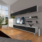 Decoraktiv Eko 8 SLM STD Krom Ayaklı Beyaz Siyah Tv Ünitesi