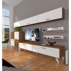 Decoraktiv Eko 8 SLM STD Retro Parlak Beyaz Tv Ünitesi