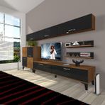 Decoraktiv Eko 8 Slm Std Silver Ceviz Siyah Tv Sehpa Ünitesi