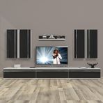 Decoraktiv Eko 8D Mdf Beyaz Siyah Tv Sehpa Ünitesi