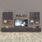 Decoraktiv Eko 8D MDF Ceviz Beyaz Tv Ünitesi