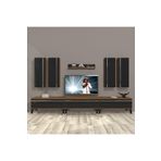 Decoraktiv Eko 8D Mdf Ceviz Siyah Silver Tv Ünitesi