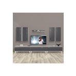 Decoraktiv Eko 8D MDF Retro Beyaz Siyah Tv Ünitesi