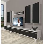 Decoraktiv Eko 8D MDF Retro Parlak Beyaz Tv Ünitesi