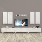 Decoraktiv Eko 8D SLM Retro Parlak Beyaz Tv Ünitesi