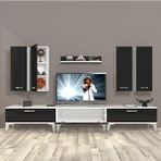 Decoraktiv Eko 8D Slm Silver Beyaz Siyah Tv Sehpa Ünitesi