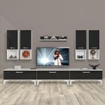 Decoraktiv Eko 8DA Slm Silver Beyaz Siyah Tv Sehpa Ünitesi