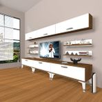 Decoraktiv Eko 8Y Slm Silver Ceviz Beyaz Tv Sehpa Ünitesi