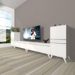 Decoraktiv Eko 9200T Mdf Retro Parlak Beyaz Tv Sehpa Ünitesi