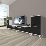 Decoraktiv Eko 9220 Mdf Retro Beyaz Siyah Tv Sehpa Ünitesi