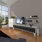 Decoraktiv EKO On MDF STD Silver Beyaz Siyah TV Sehpa Ünitesi