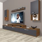 Decoraktiv Ekoflex 270DA Mdf Ceviz Antrasit Tv Sehpa Ünitesi